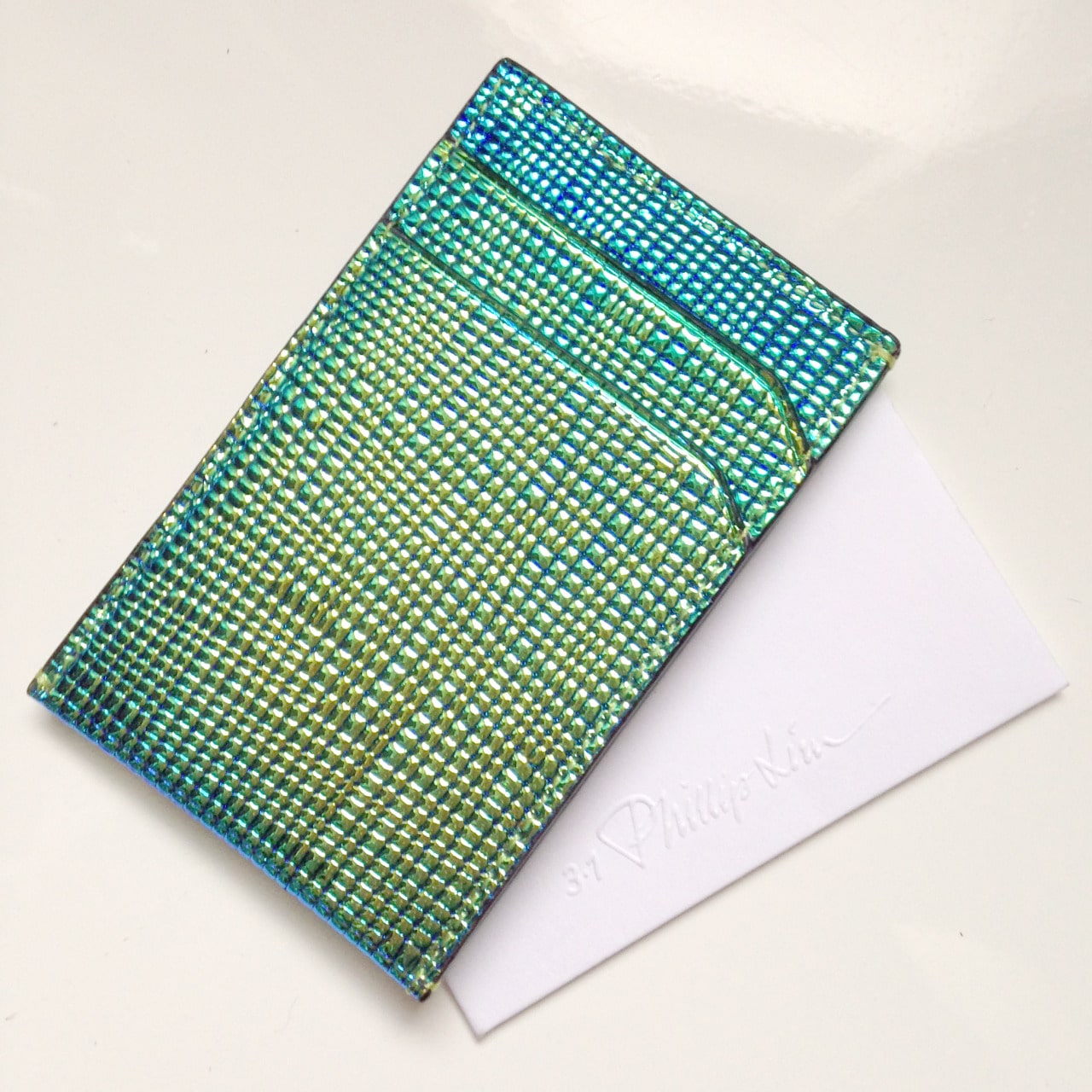 3.1 Phillip Lim iridescent lamb leather card case