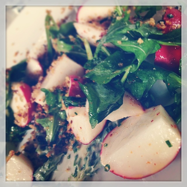 Radish Salad with breadcrumbs at Reynard