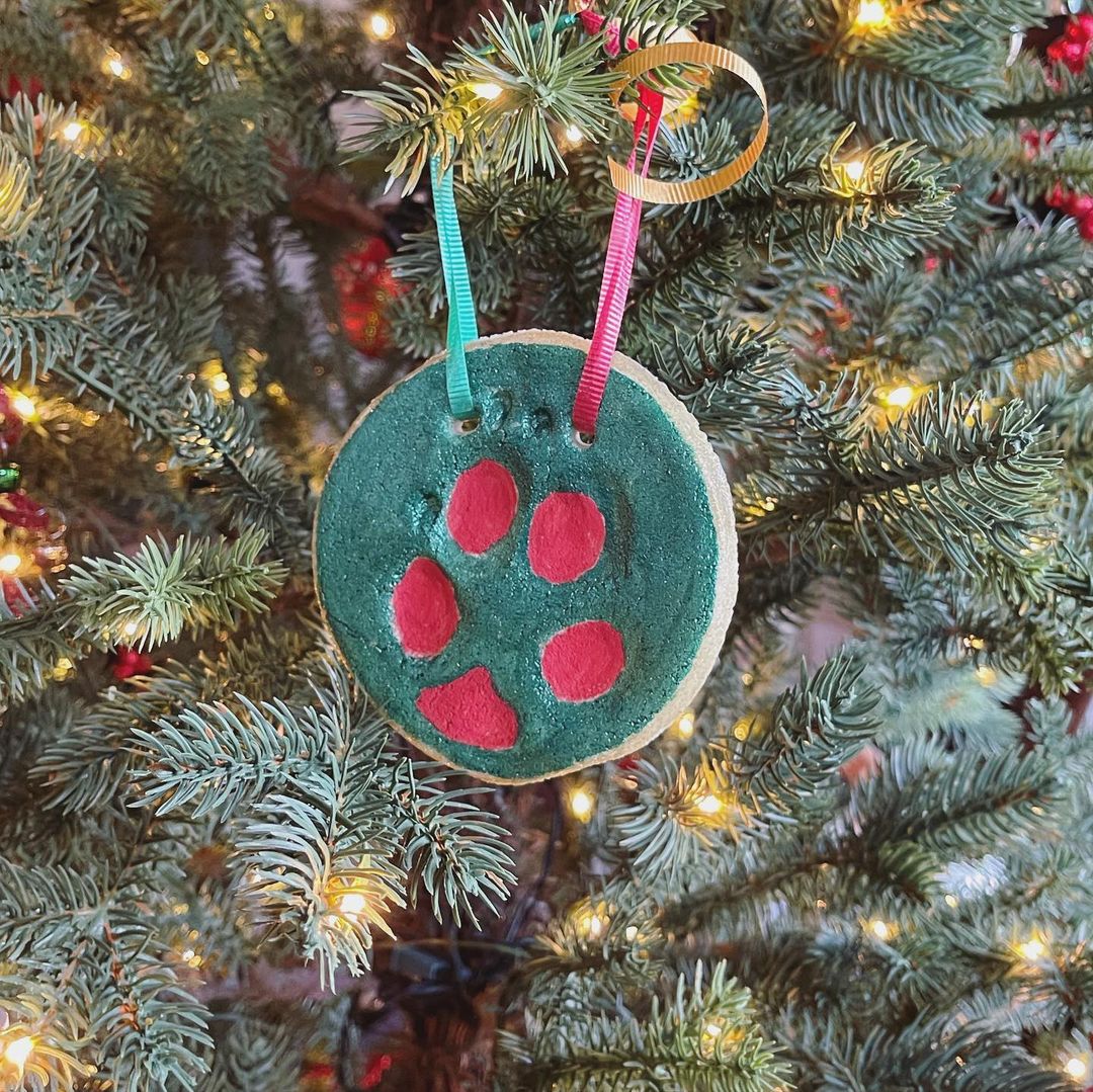 A Happy Puppy Paw Ornaments Holiday