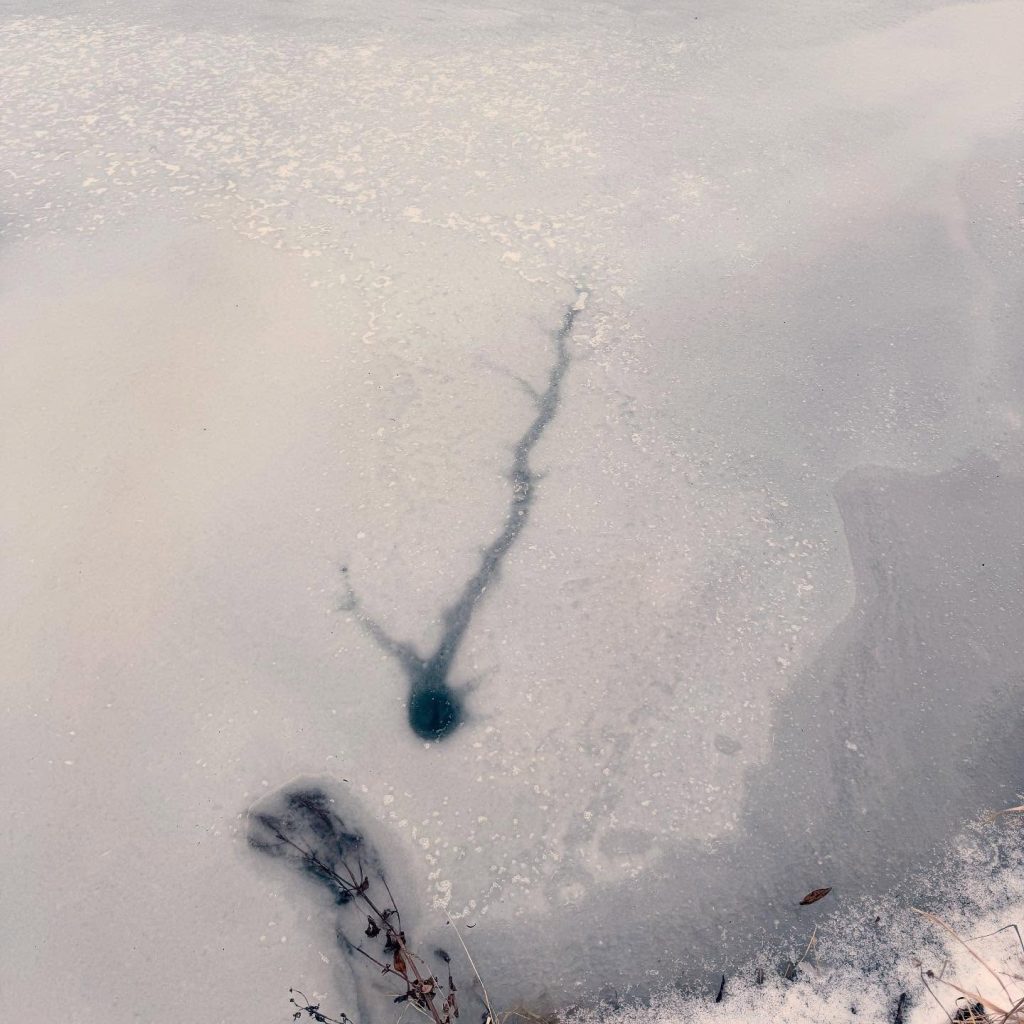 Frozen Lake Patterns in Winter